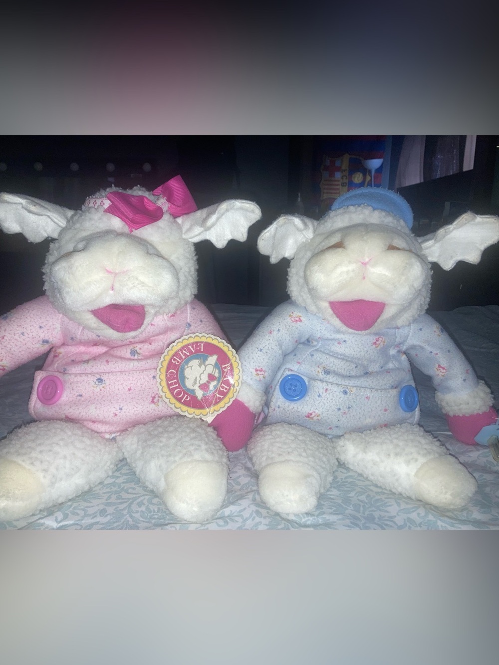 Vintage 1990 Shari Lewis Baby Lamb Chop plush hand puppets